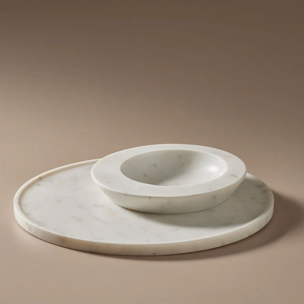 Mill & Hide - Indigo Love - Axis Marble Bowl & Platter Set
