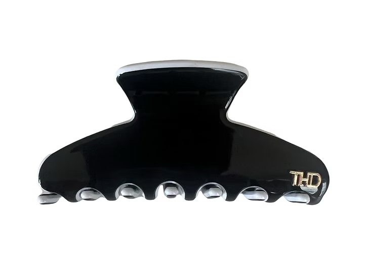 Premium Acetate Medium Hair Claw with White Trim