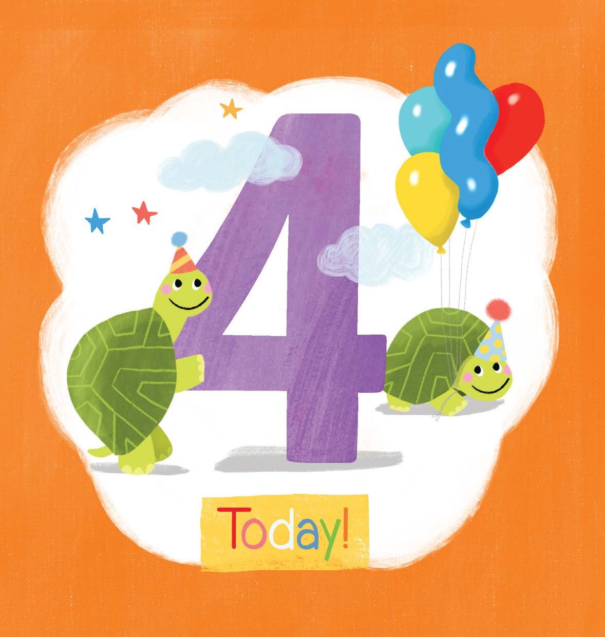 Mini Card - Turtle is Four Today