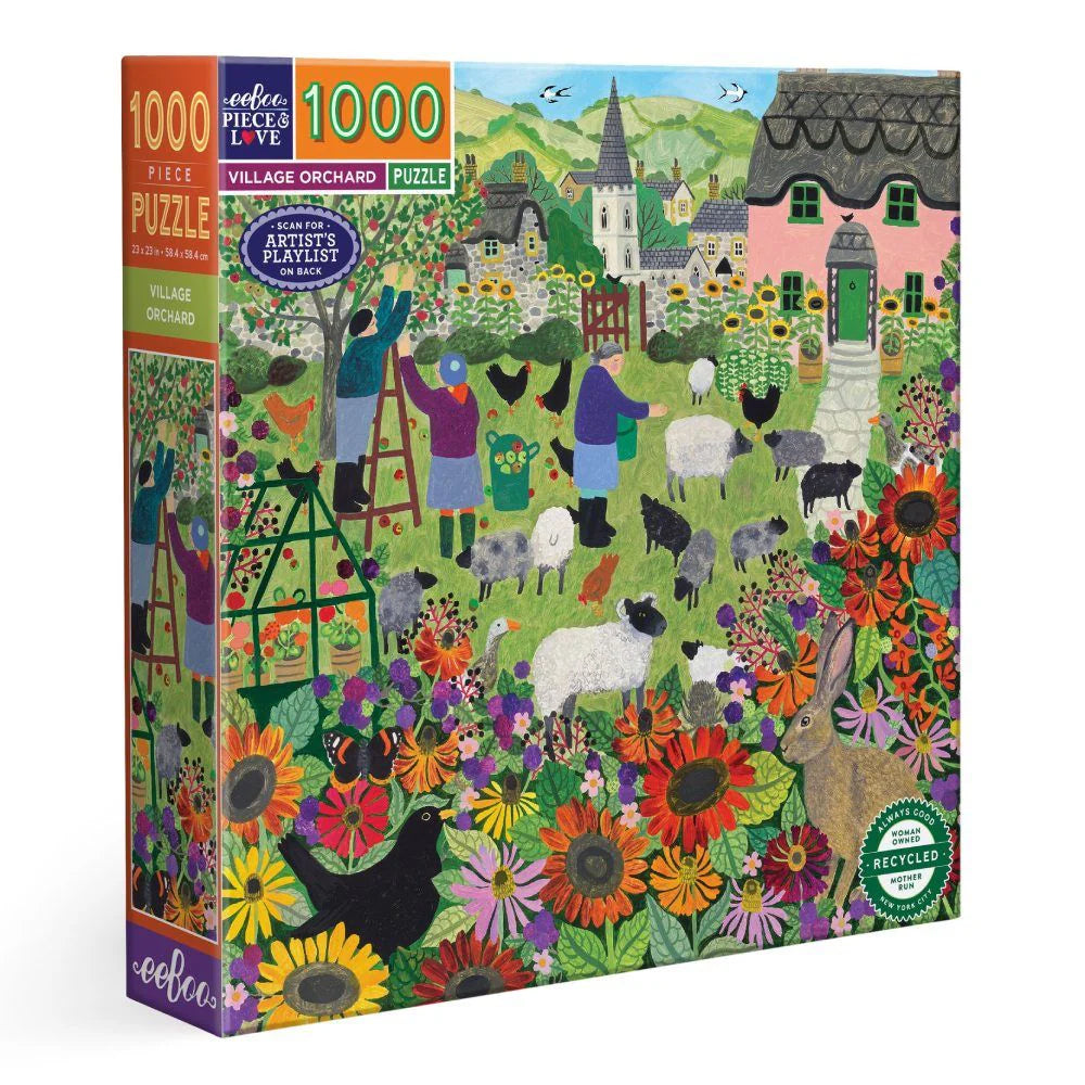eeBoo 1000 Pc Puzzle - Village Orchard