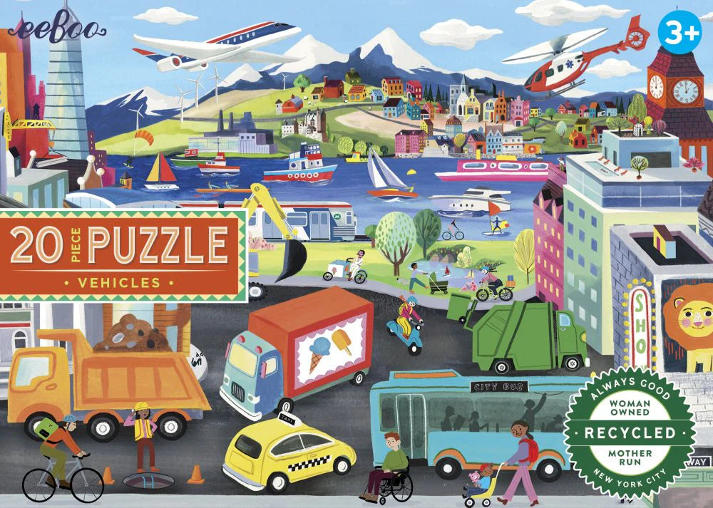 eeBoo 20 Pc Puzzle - Vehicles