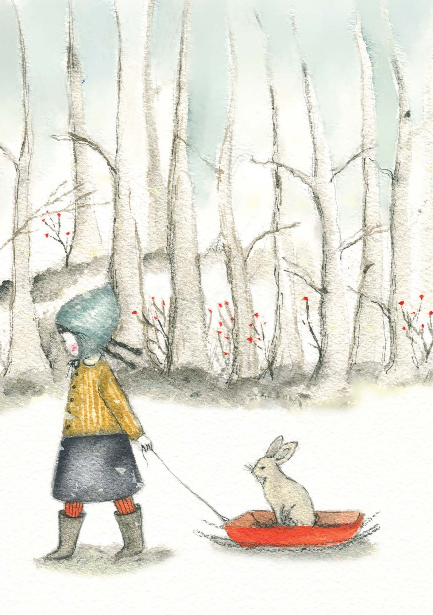 Greeting Card - Bunny On A Sleigh