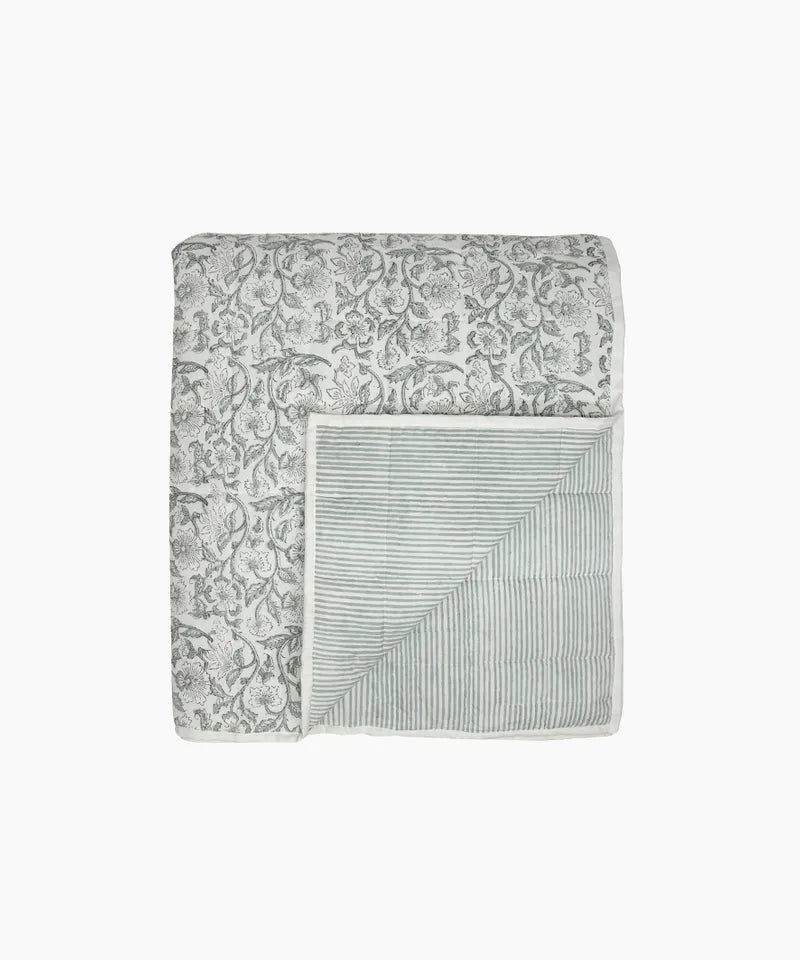 Athena Handblock Natural Coverlet