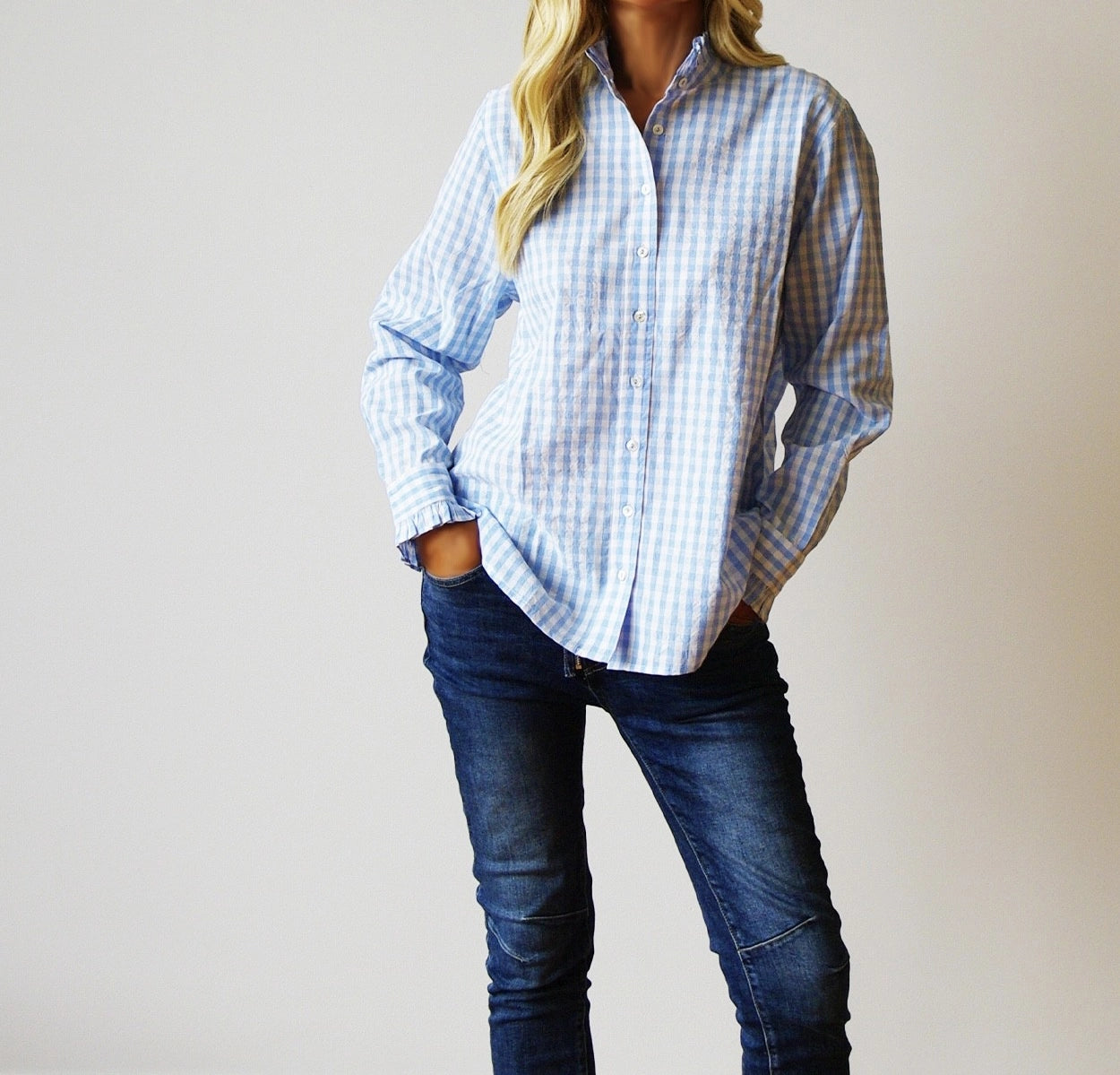 Maple Shirt - Blue & White Gingham