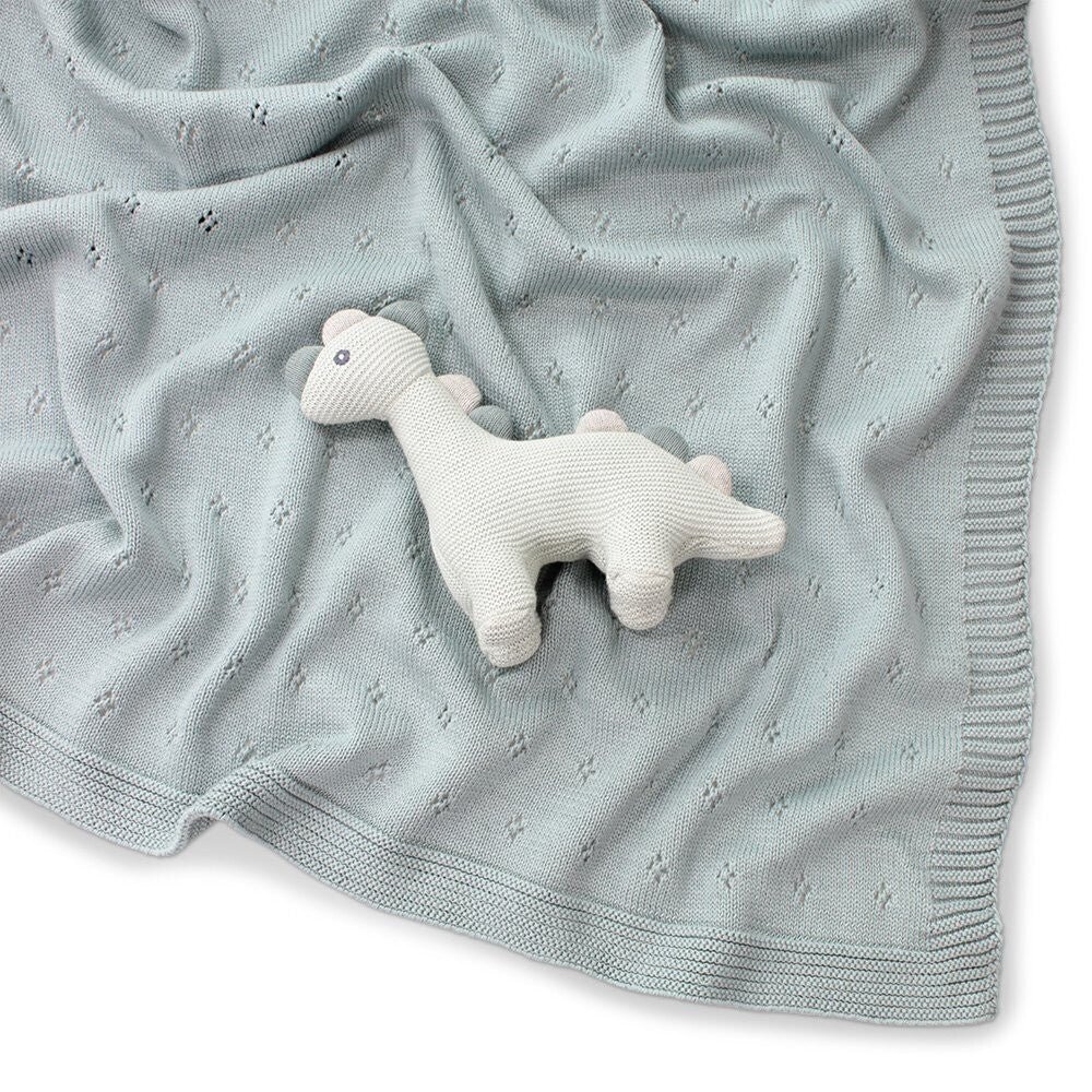 Pointelle Cotton Knit Blanket